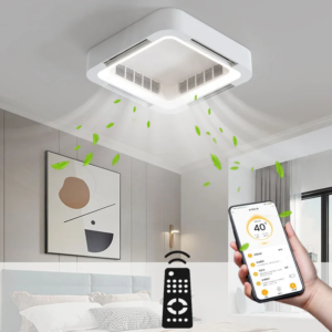 Invisible Ventilateur de Plafond LED avec Télécommande - Économie d'Énergie - Chambre & Salon